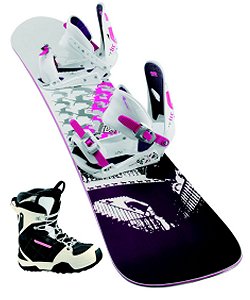 Skier au féminin : Snowboard "Amber" et boots "Diva" de Rossignol