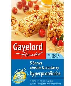 Barres céréales et cranberries de Gayelord Hauser