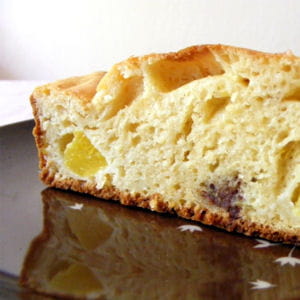 gâteau au yaourt, pêches et toblerone (léger) 