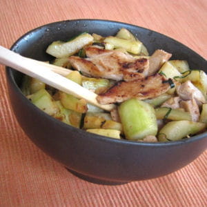 wok de concombre au poulet 